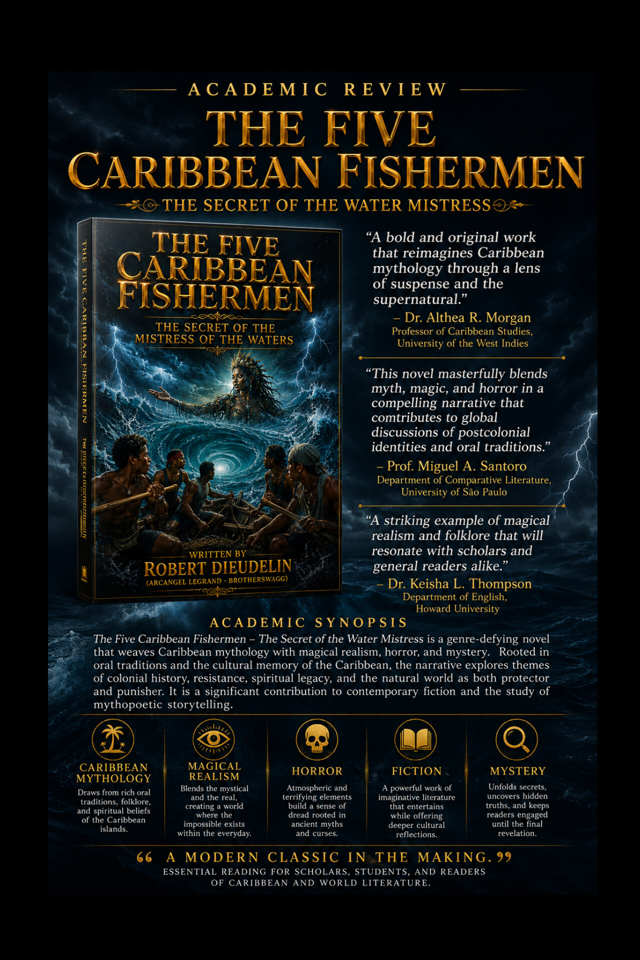 Academic Review: The Five Caribbean Fishermen - The Secret of the Water Mistress  | Caribbean Mythology | Magical Realism | Horror | Fiction | Mystery